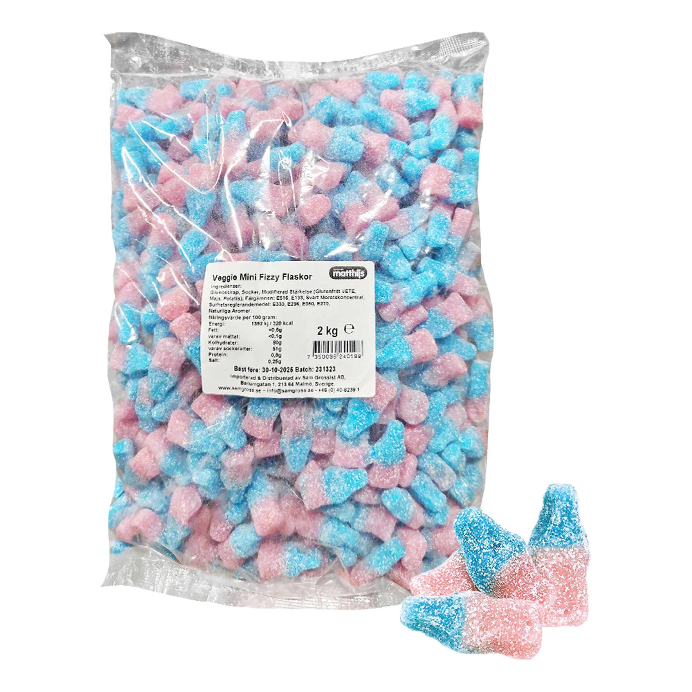 Mini Fizzy Flasker Økonomipakke - 2 kg