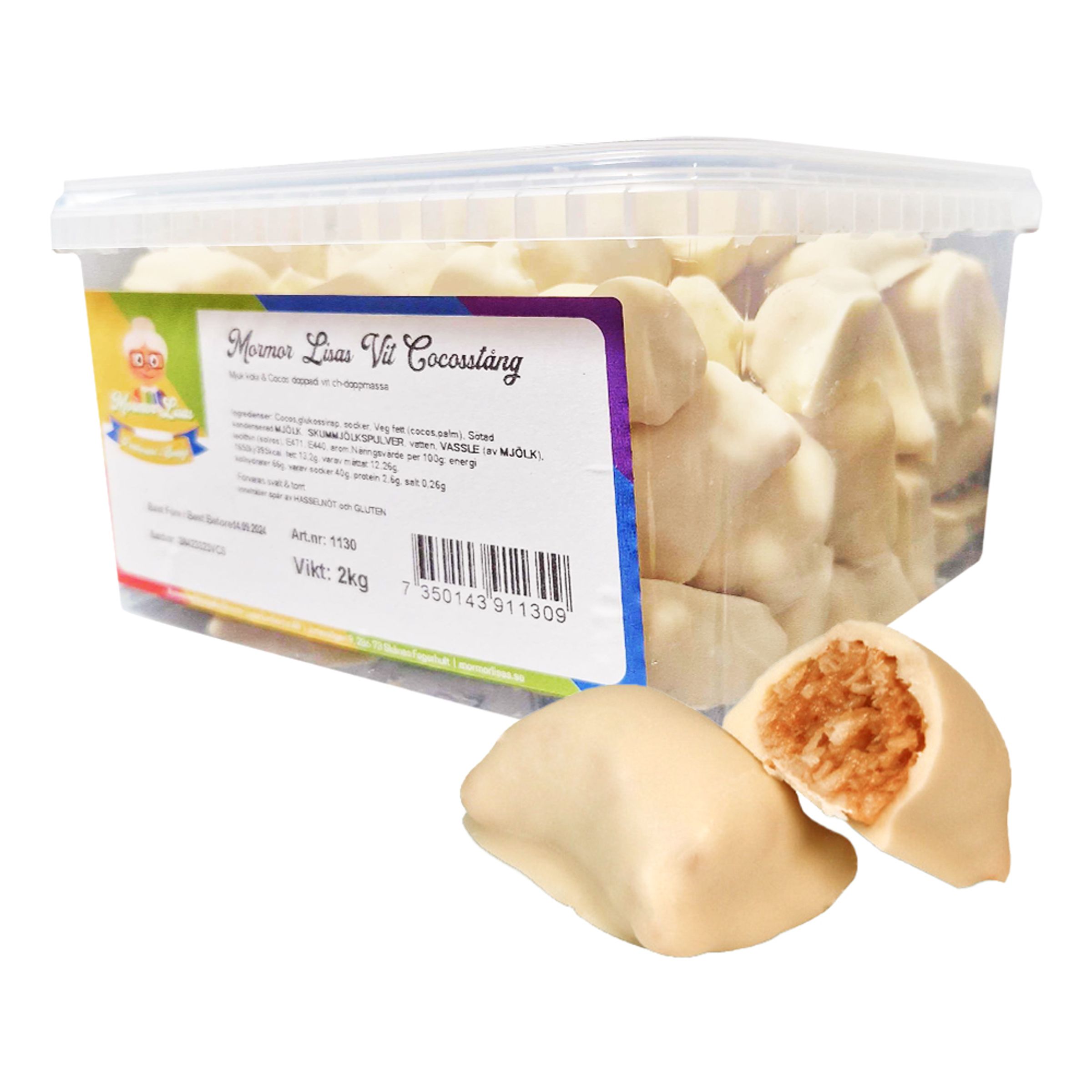 Mormor Lisas Hvide Kokosstykker Økonomipakke - 2 kg