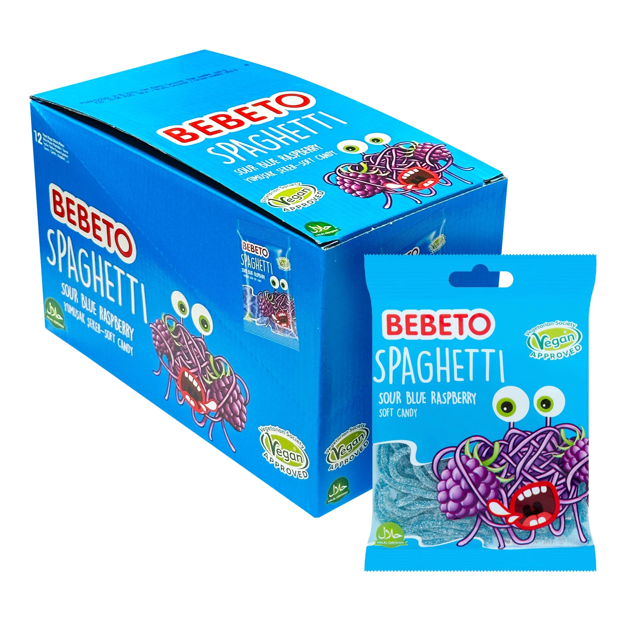 Bebeto Spaghetti Blue Raspberry Storpak - 12-pak