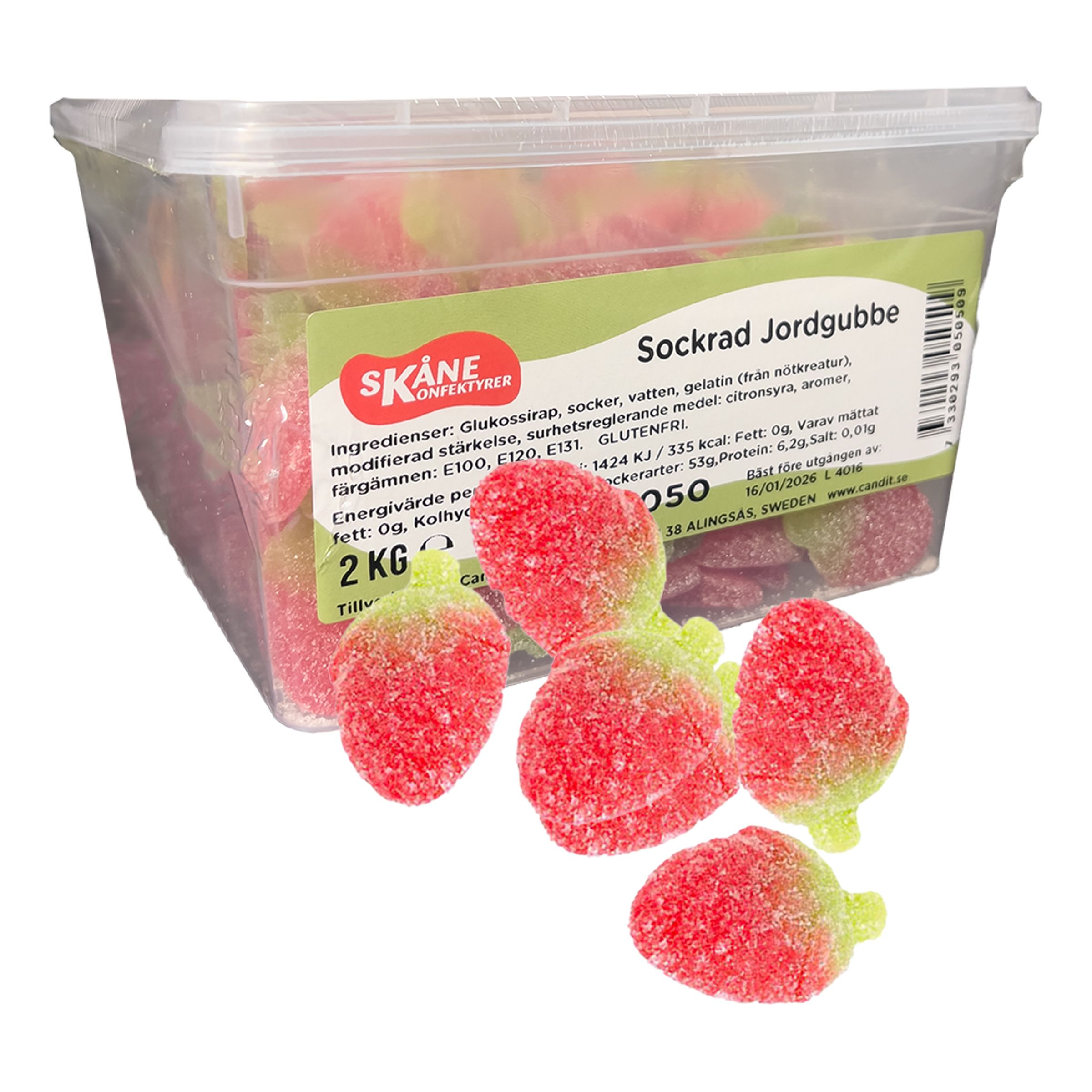 Kandiserede Jordbær Økonomipakke - 2 kg