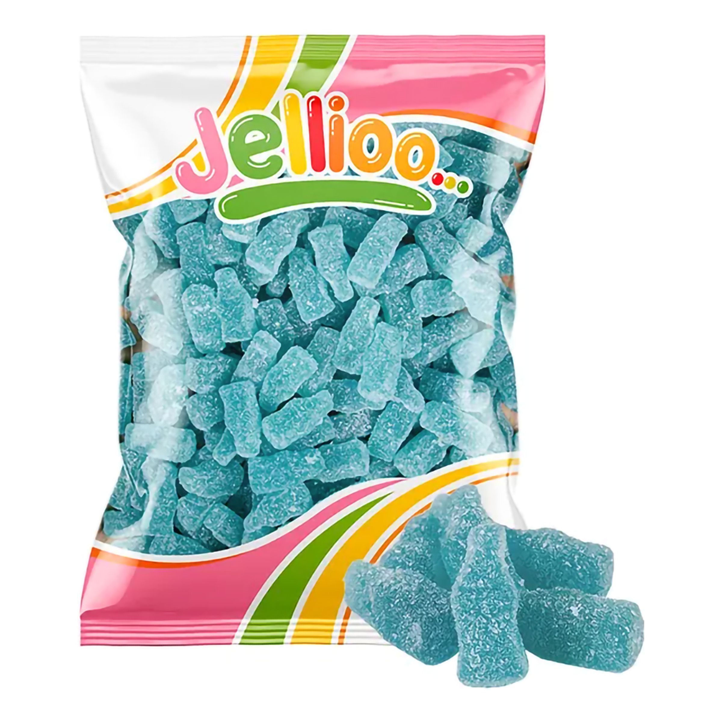 Sour Gummy Blue Raspberry Bottle Økonomipakke - 1 kg