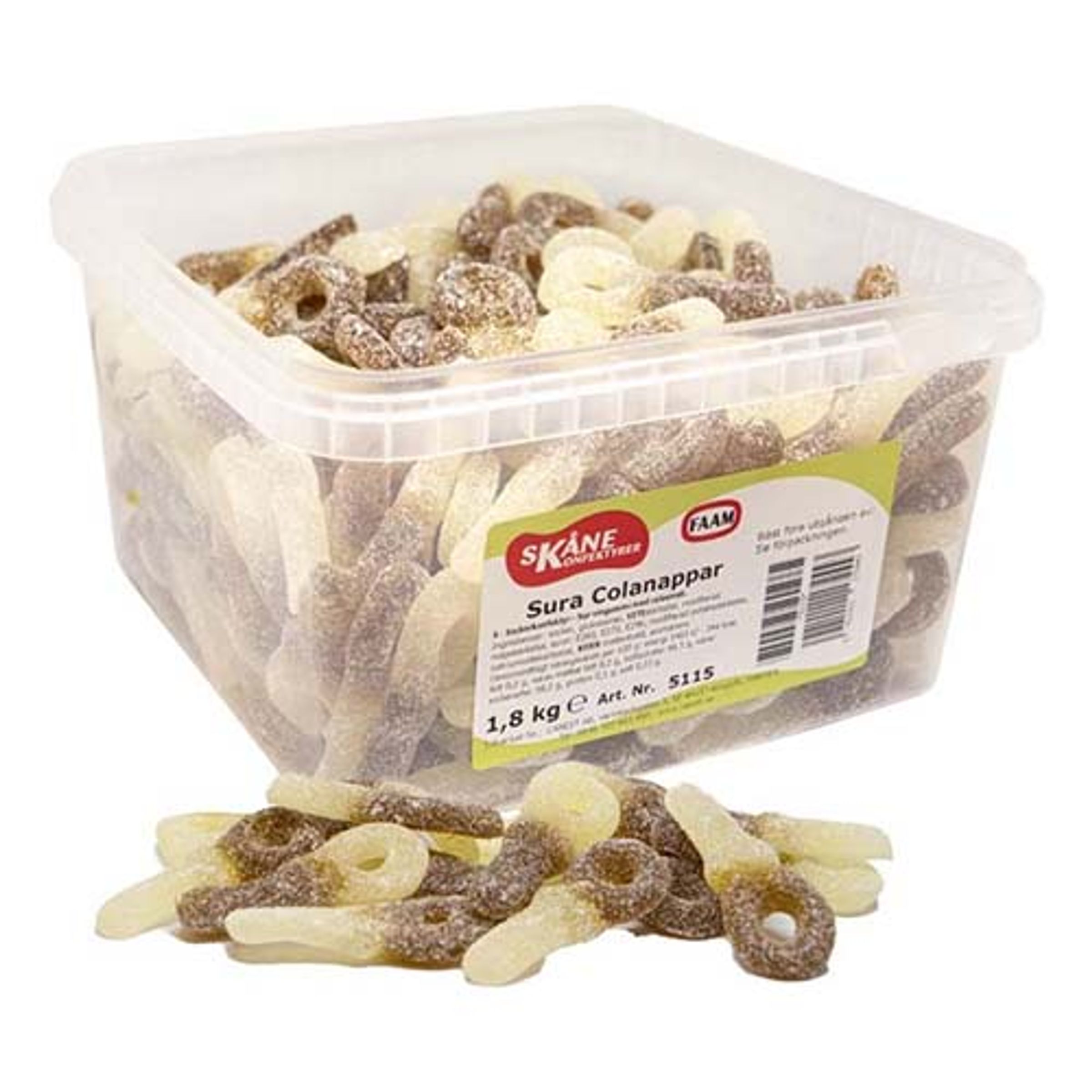 Syrlige Colasutter Løsvægt Bøtte - 1,8 kg