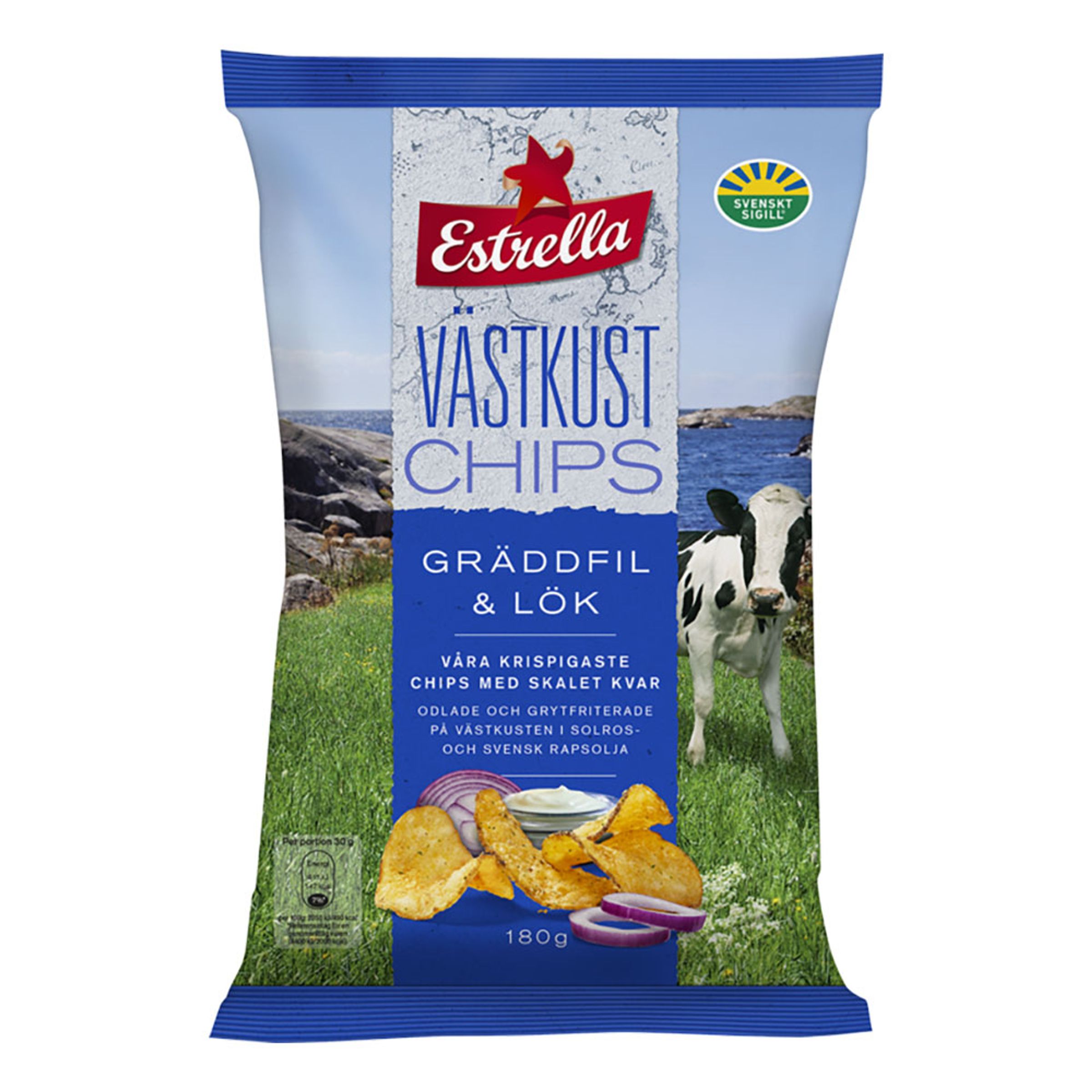 Estrella Vestkystchips Sourcream & Onion - 180 gram