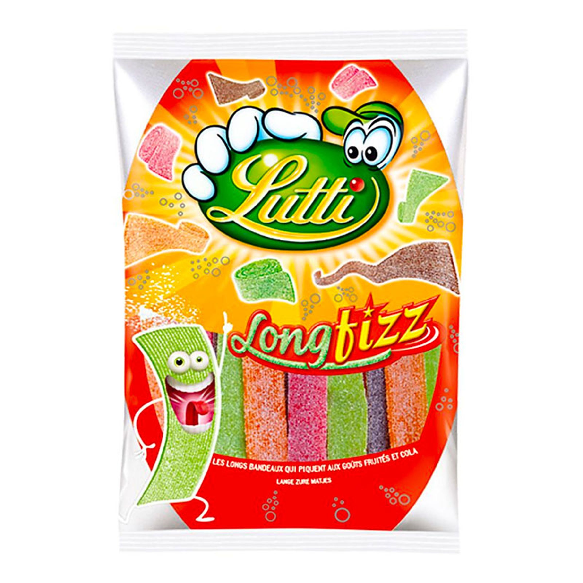 Lutti Long Fizz Slikbånd - 100 gram