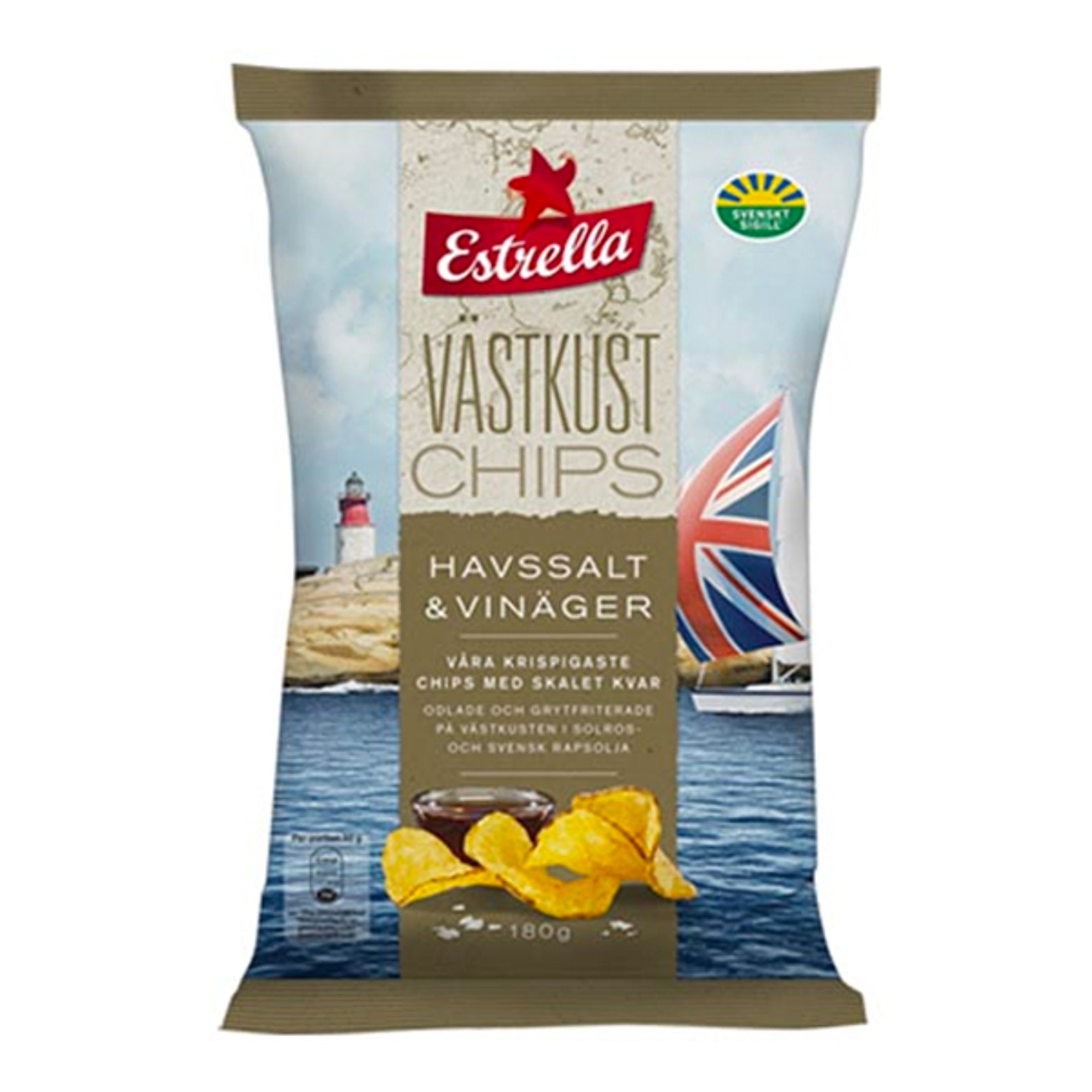 Estrella Västkustchips Havsalt Vineddike - 180 gram