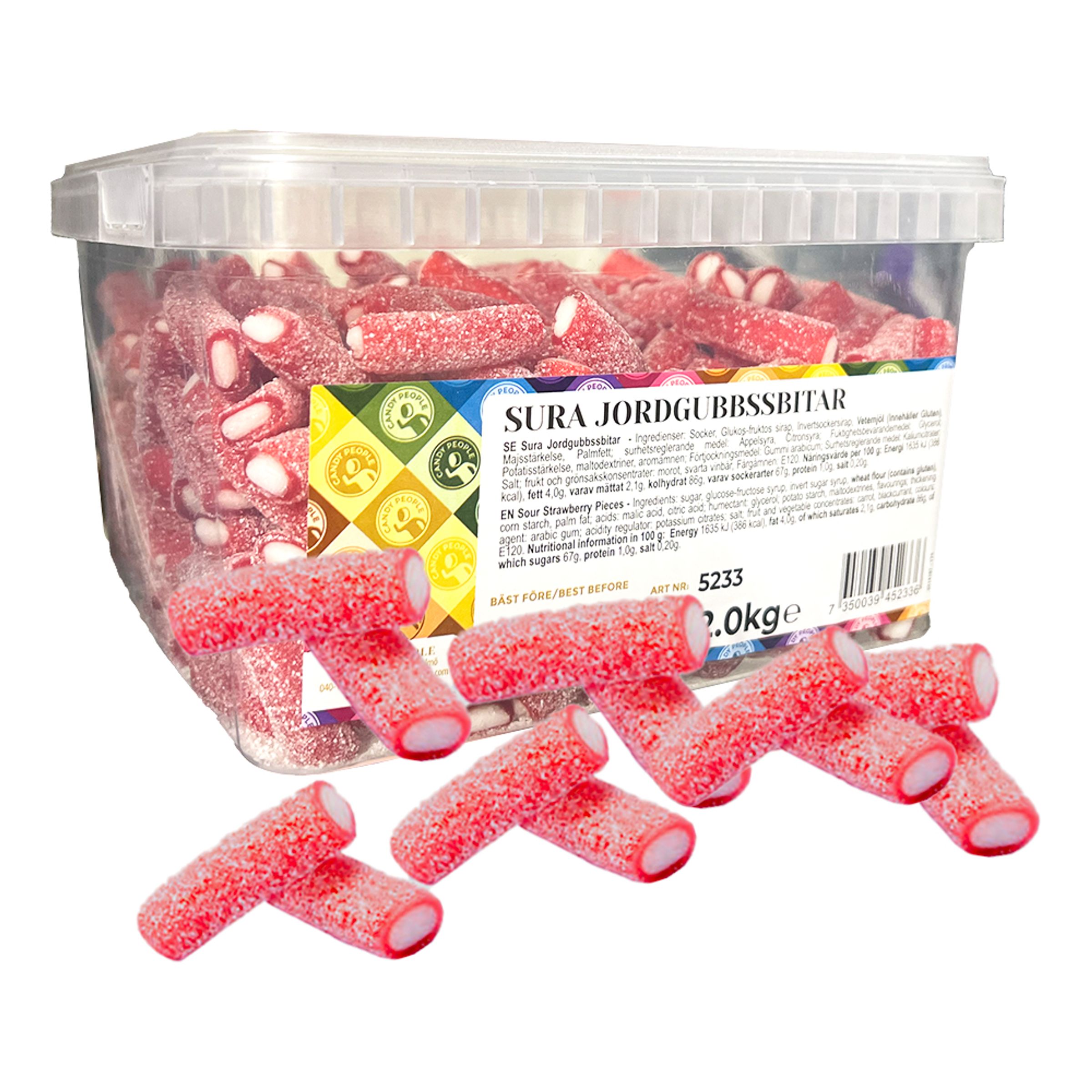 Syrlige Jordbærbidder Storpak - 2 kg