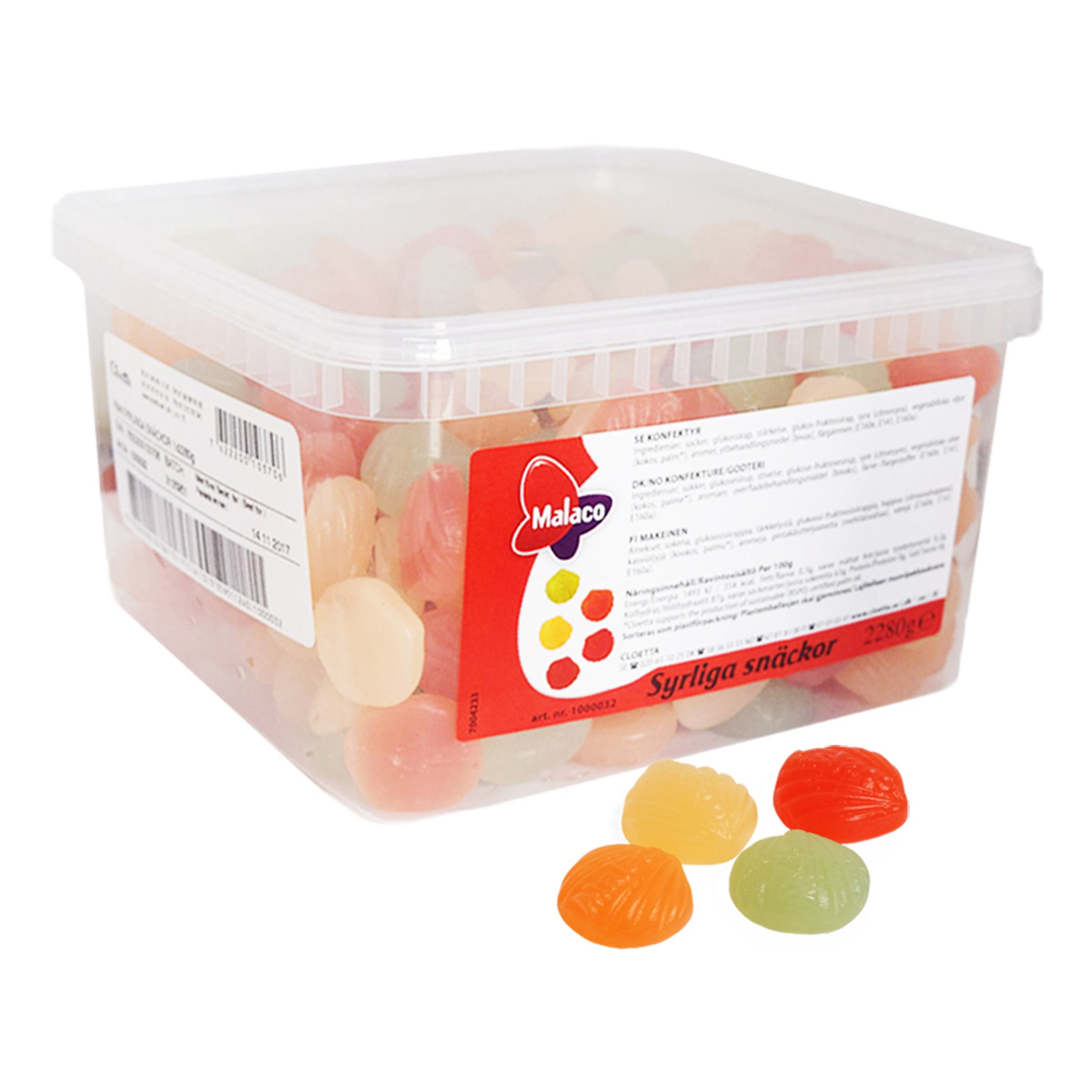 Malaco Syrlige Muslingeskaller Storpak - 2,28 kg