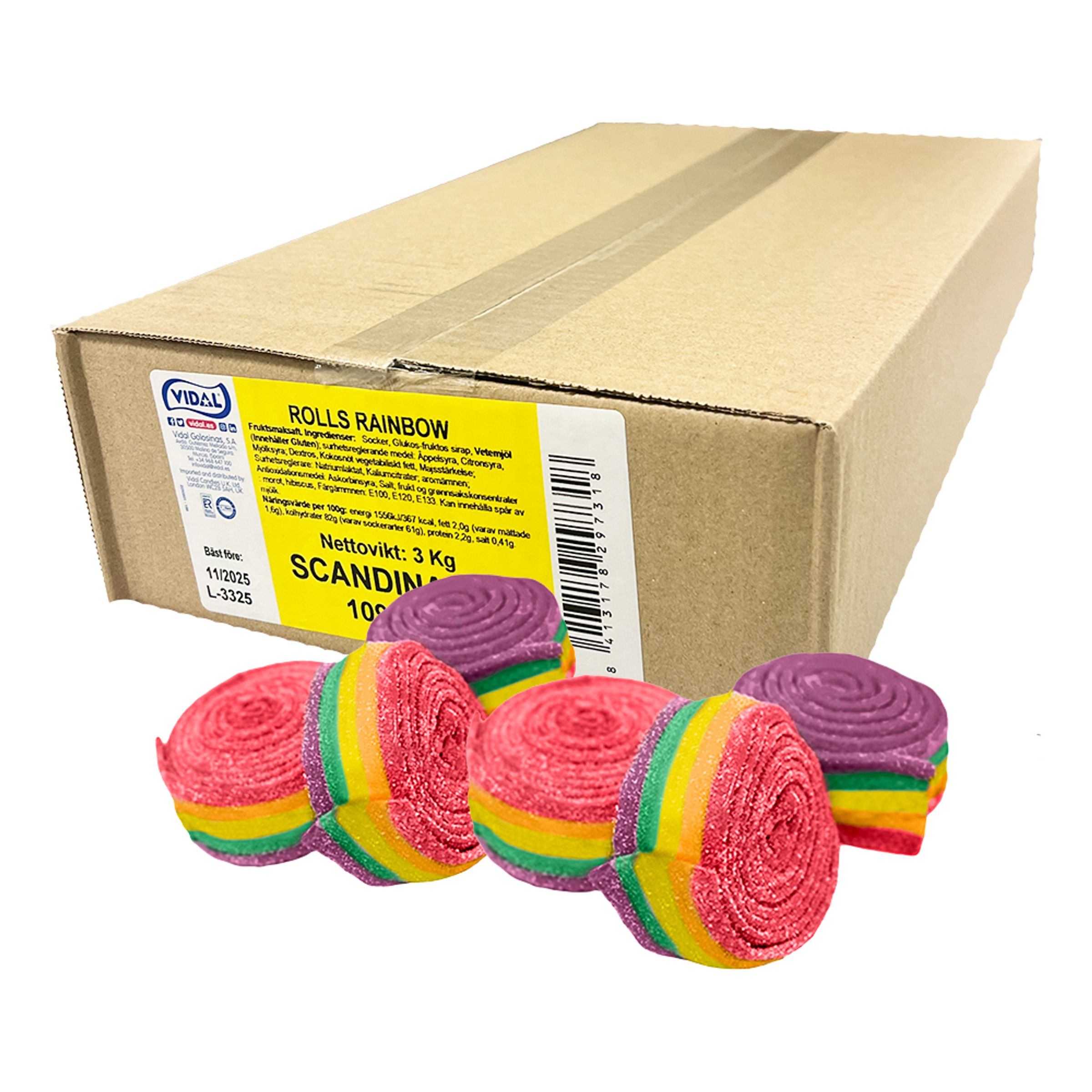 Regnbuerolls Storpak - 3 kg