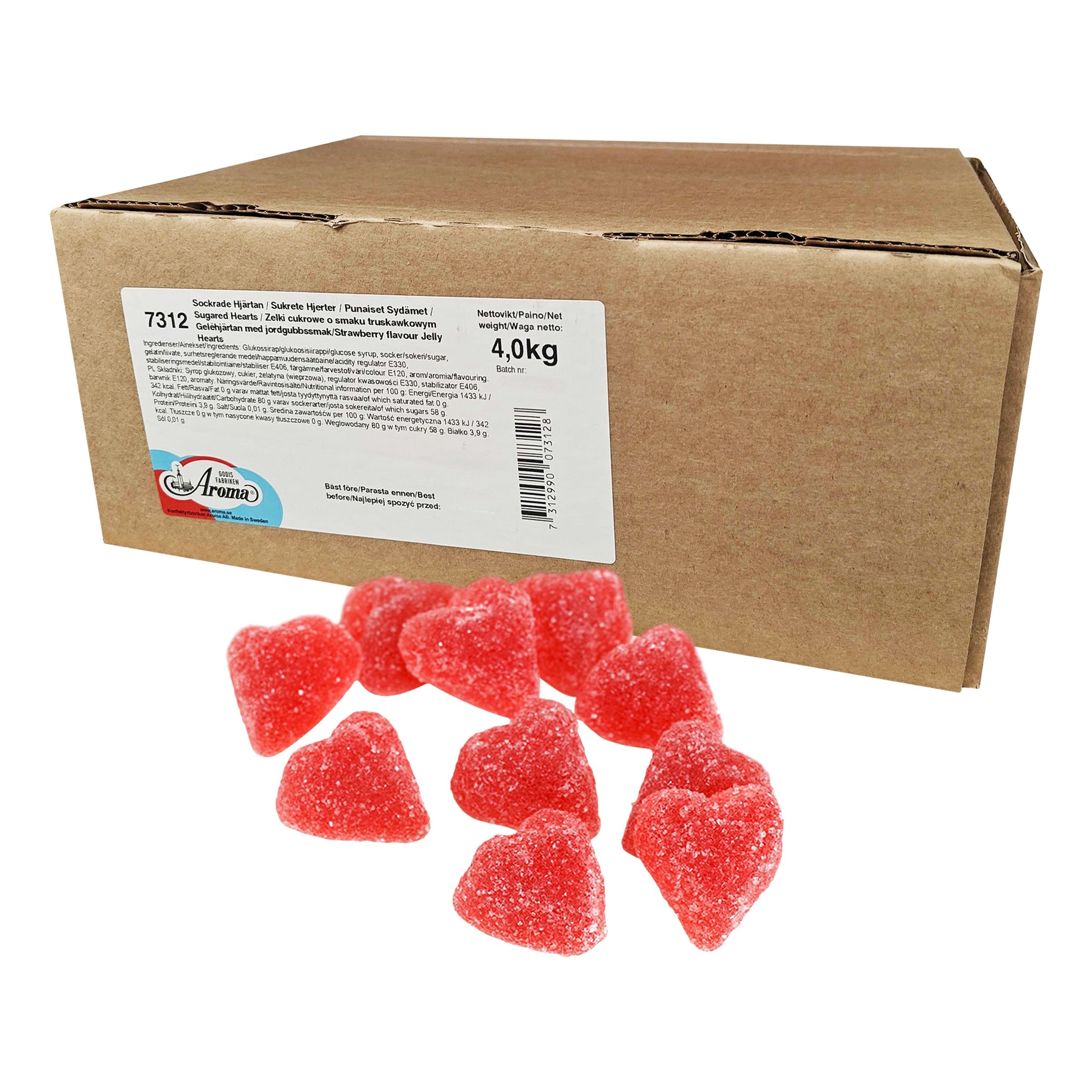 Sukrede Røde Hjerter Storpak - 4 kg