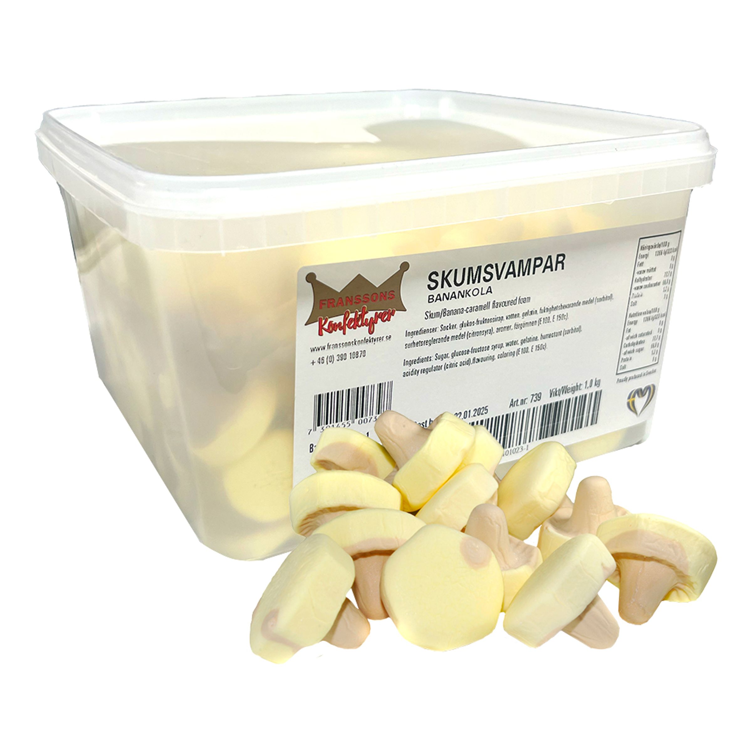 Skumsvampe Banankaramel Økonomipakke - 1 kg