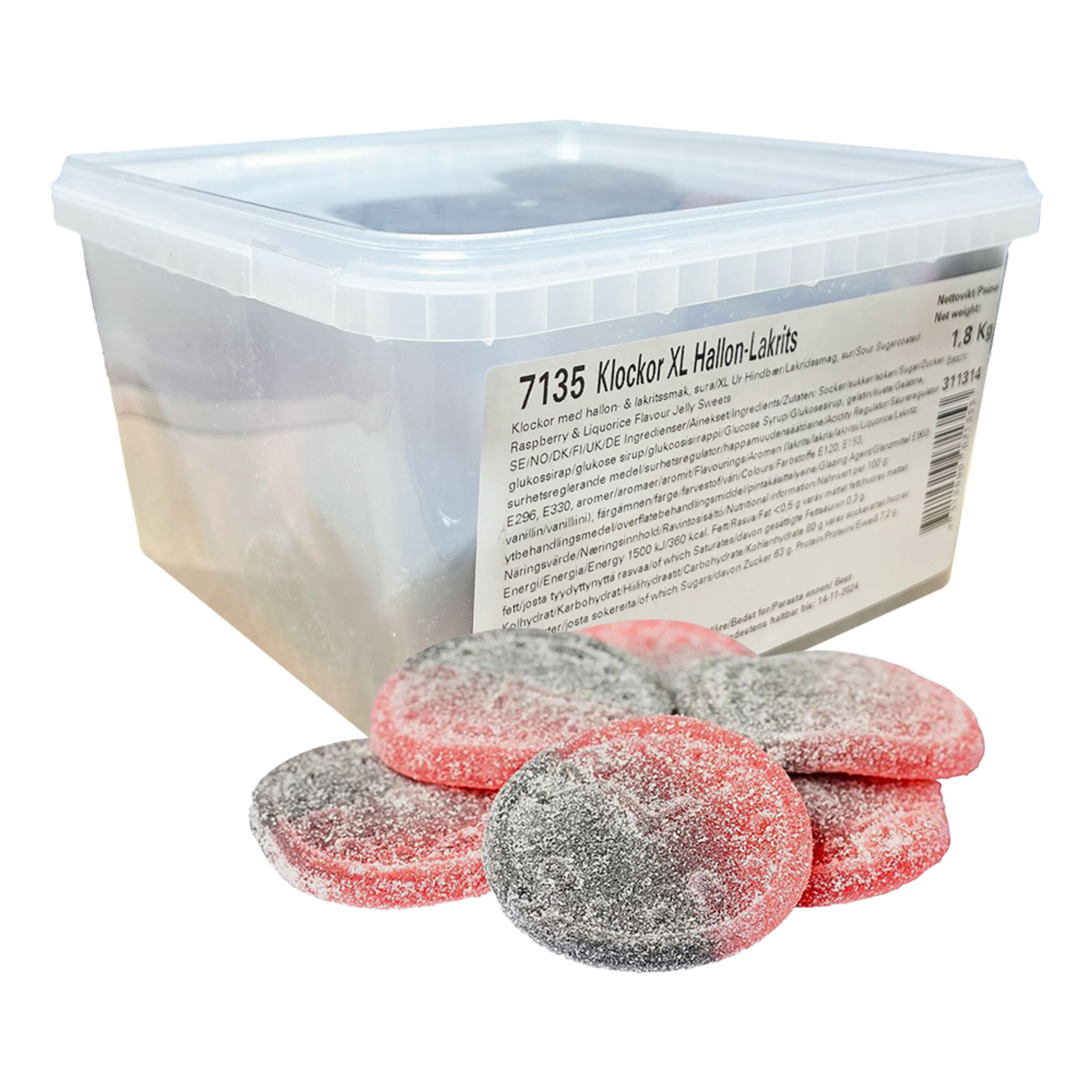 Ure XL Hindbær-Lakrids Storpak - 1,8 kg