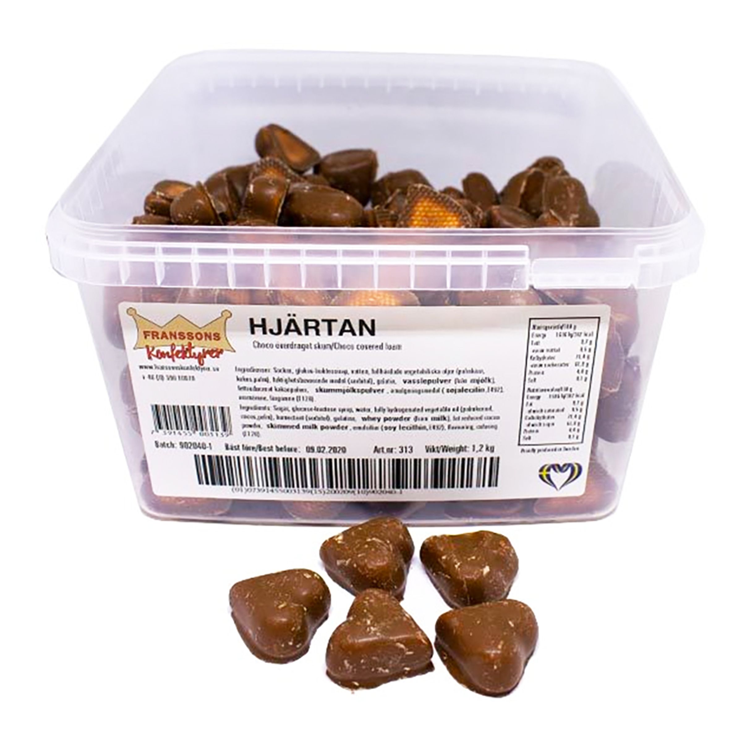 Franssons Chokoladehjerte med Skum Økonomipakke - 1,2 kg