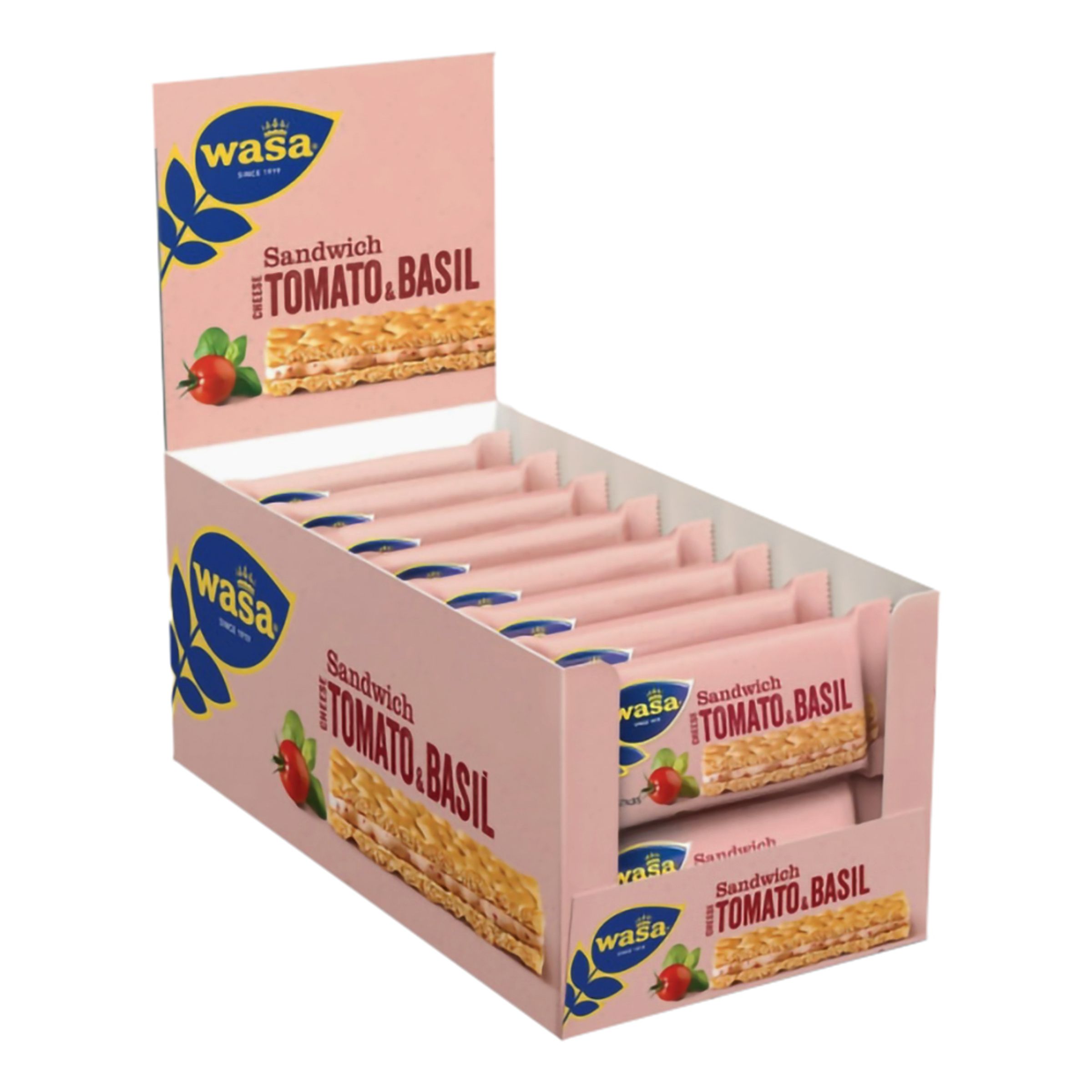 Wasa Sandwich Cheese Tomato & Basil Storpak - 24-pak