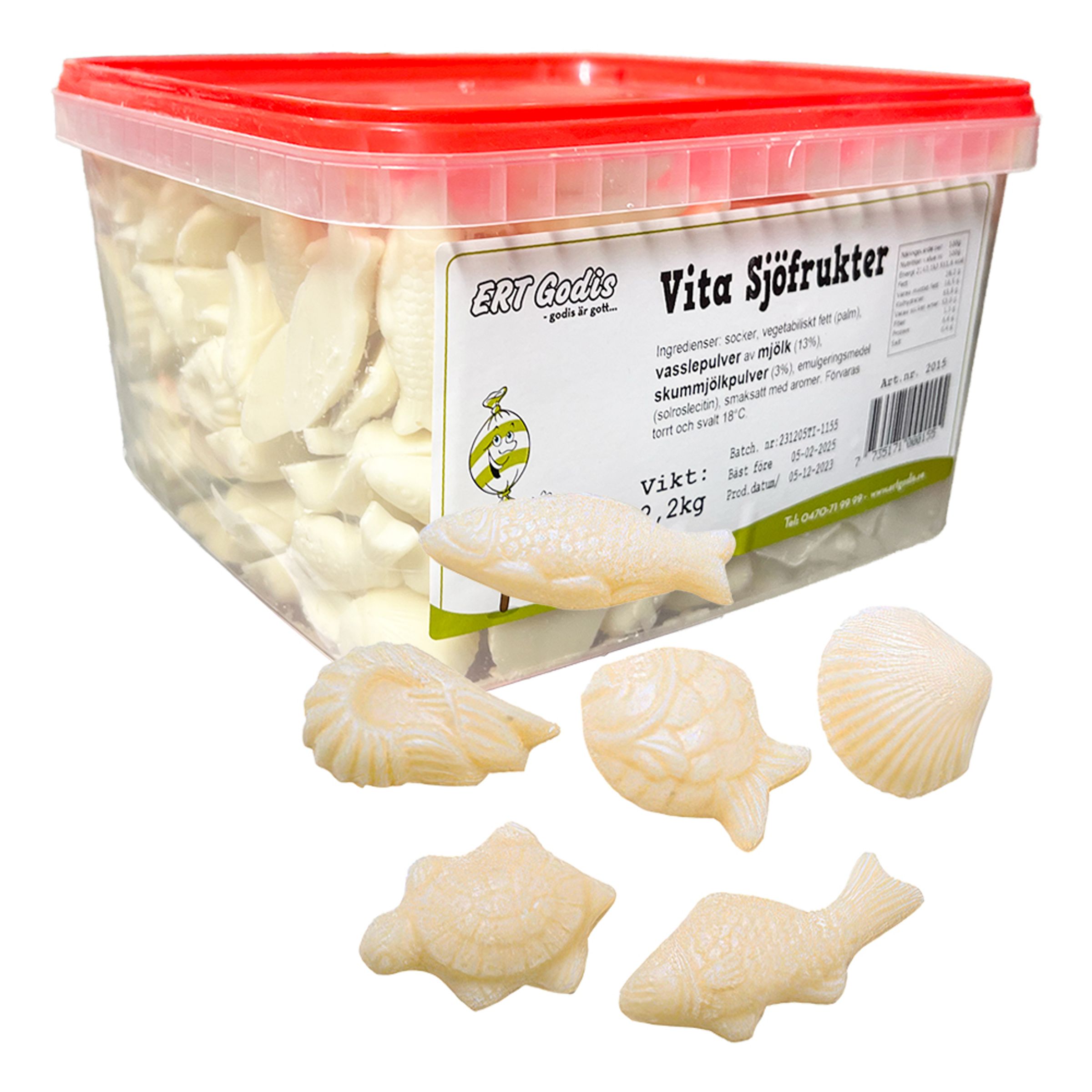 Hvide Chokoladehavdyr Økonomipakke - 2,2 kg