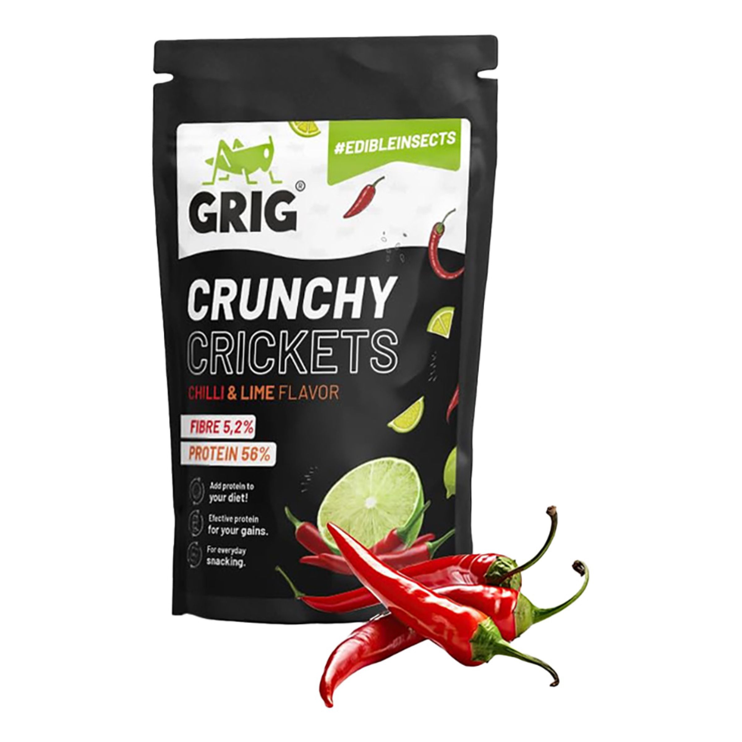 Grig Crunchy Crickets Chili & Lime - 20 gram