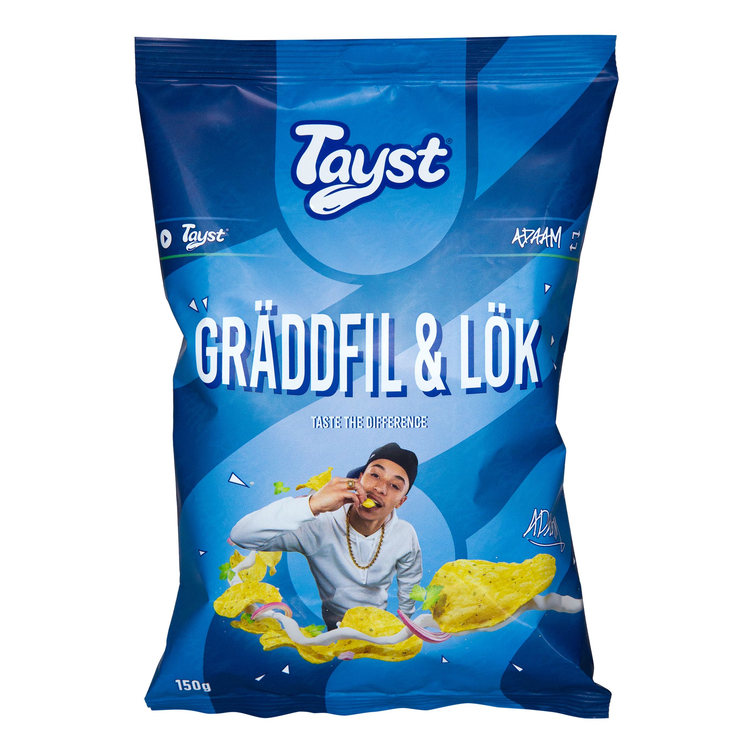 Tayst Creme Fraiche & Løg Chips - 150 gram