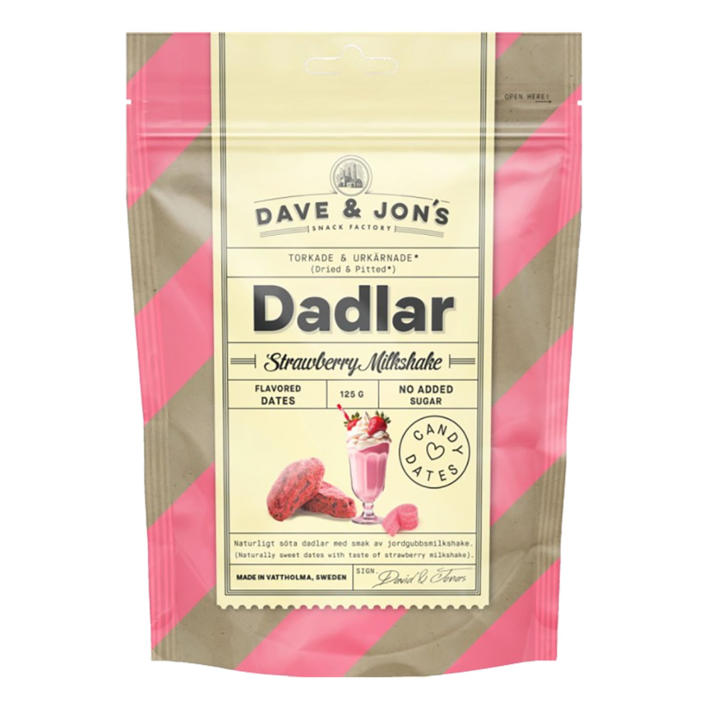 Dave & Jon's Dadler Strawberry Milkshake - 125 gram