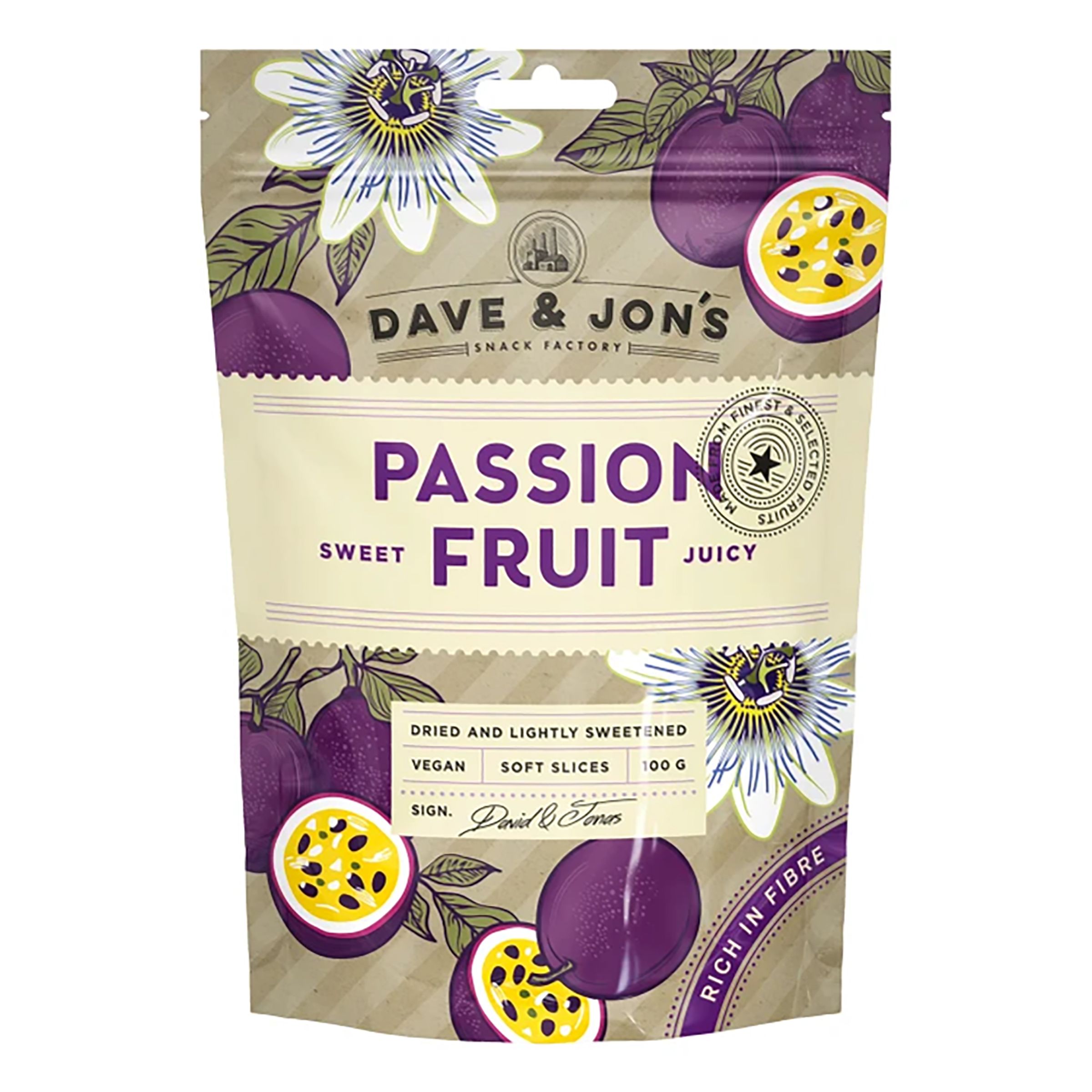 Dave & Jon's Tørret Passionsfrugt - 100 gram