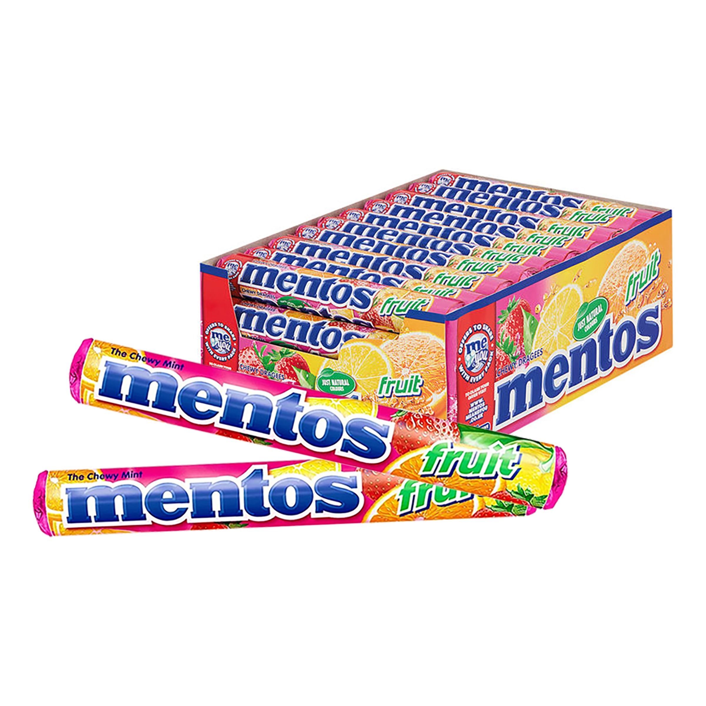 Mentos Rulle Frugt - 40-pak