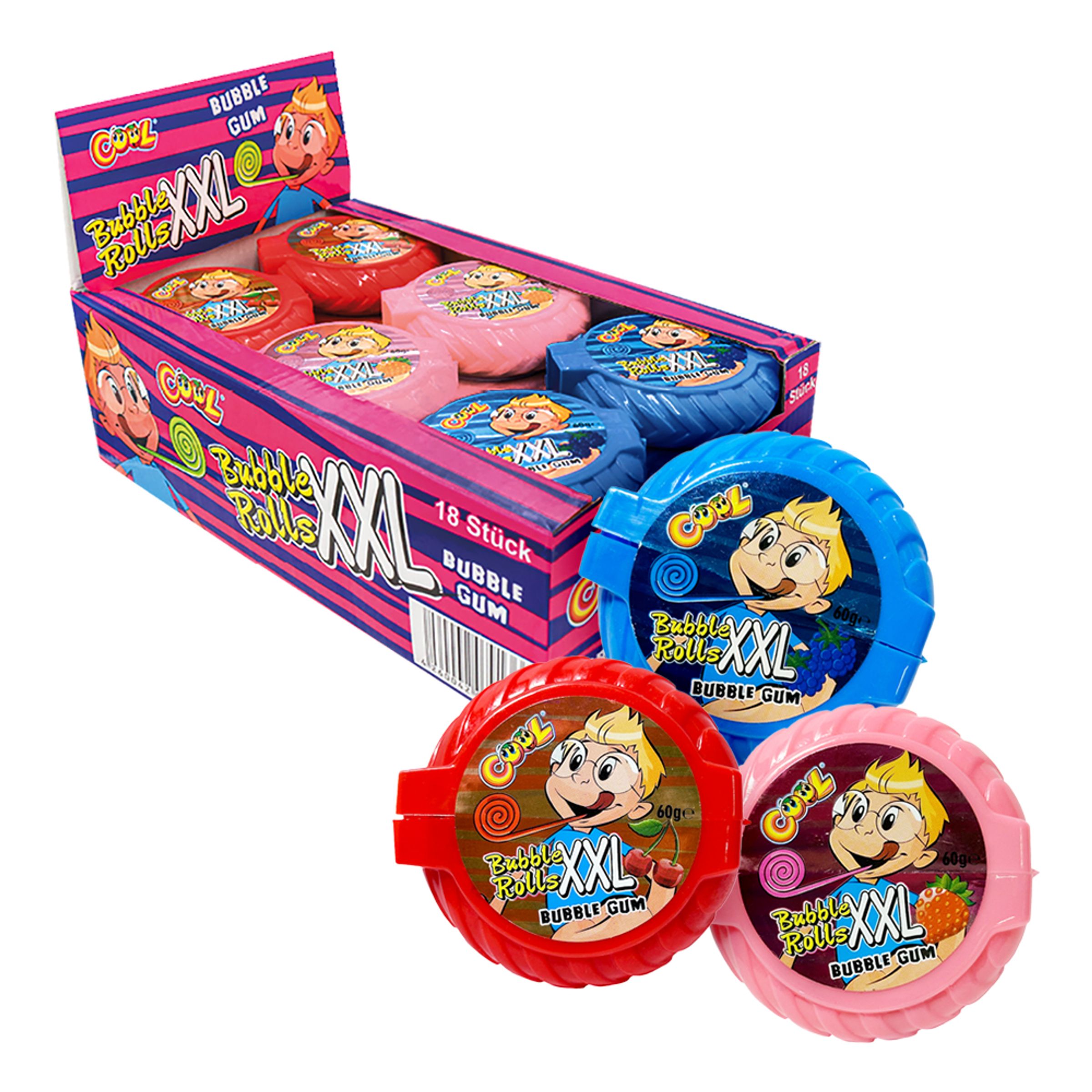 Cool Bubble Gum Rolls XXL Økonomipakke - 18-pak