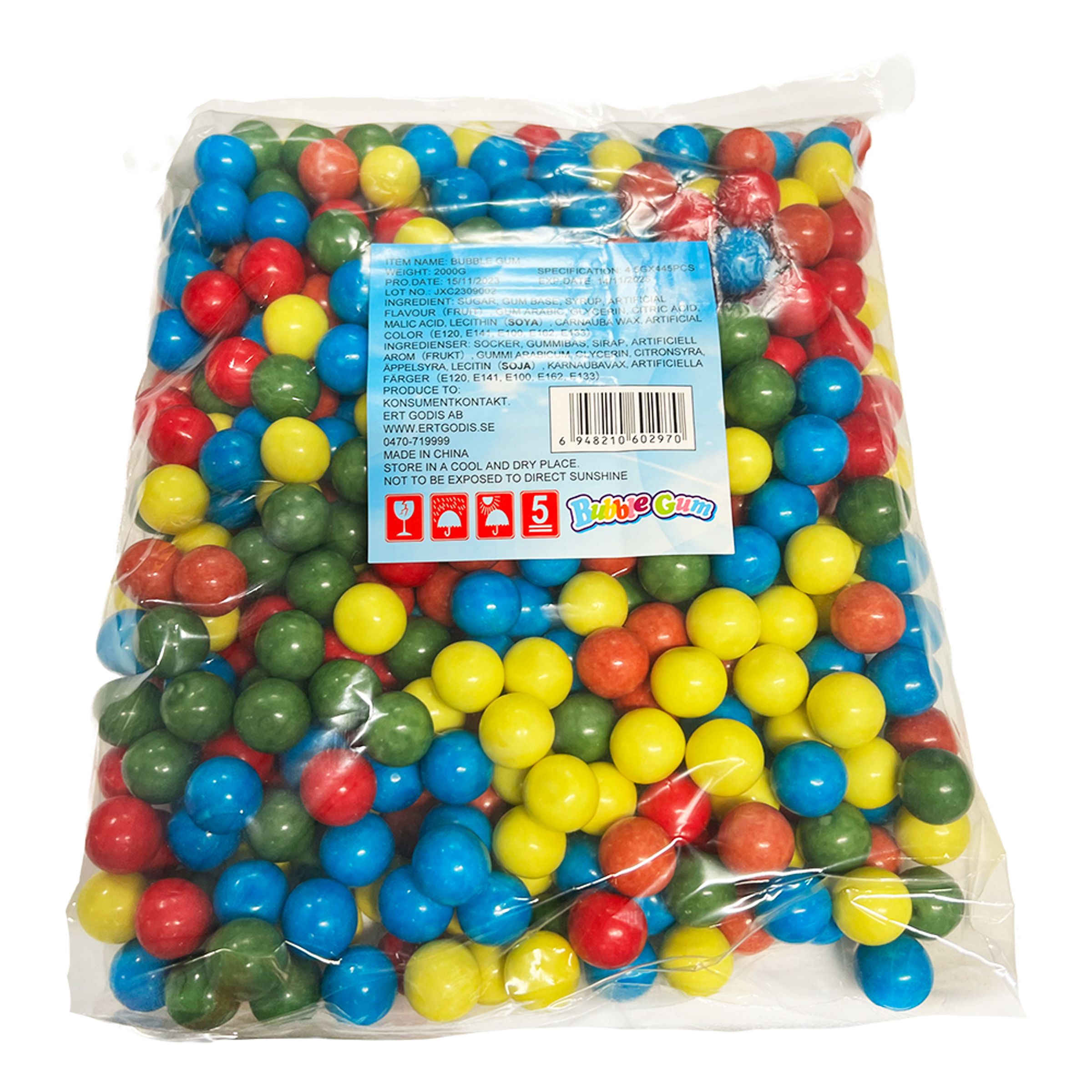 Store Tyggegummikugler Økonomipakke - 2 kg