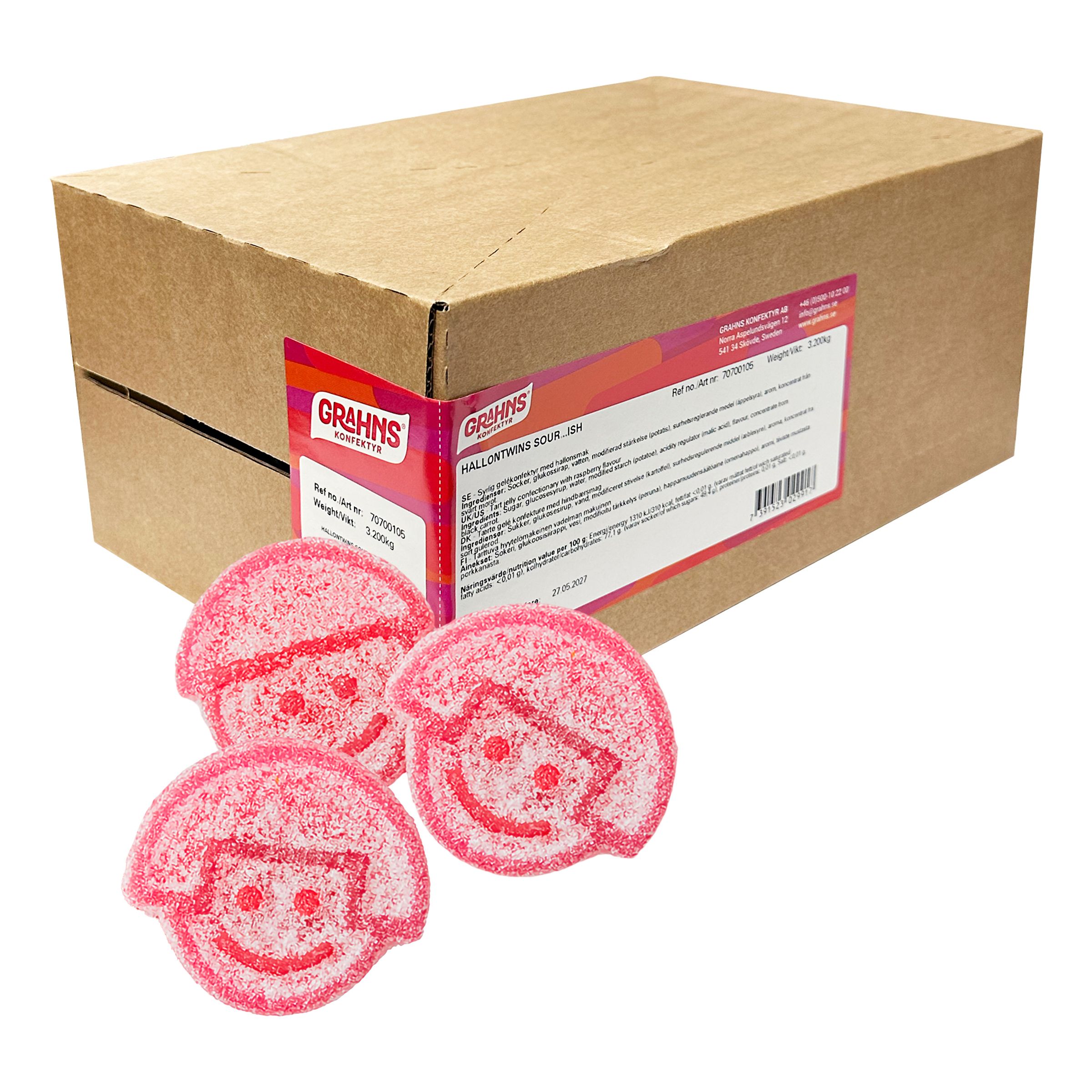 Hallontwins Sour..Ish Økonomipakke - 3,5 kg