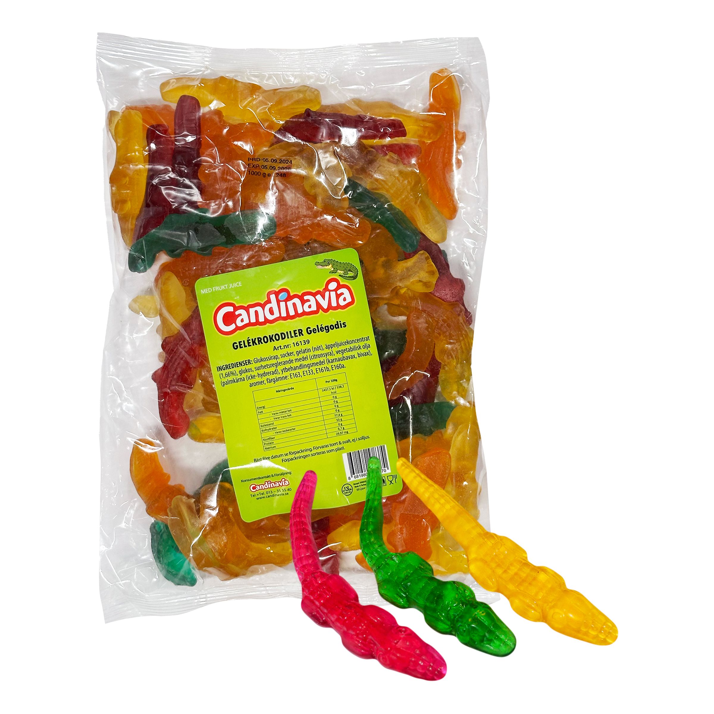 Gelekrokodiller Økonomipakke - 1 kg