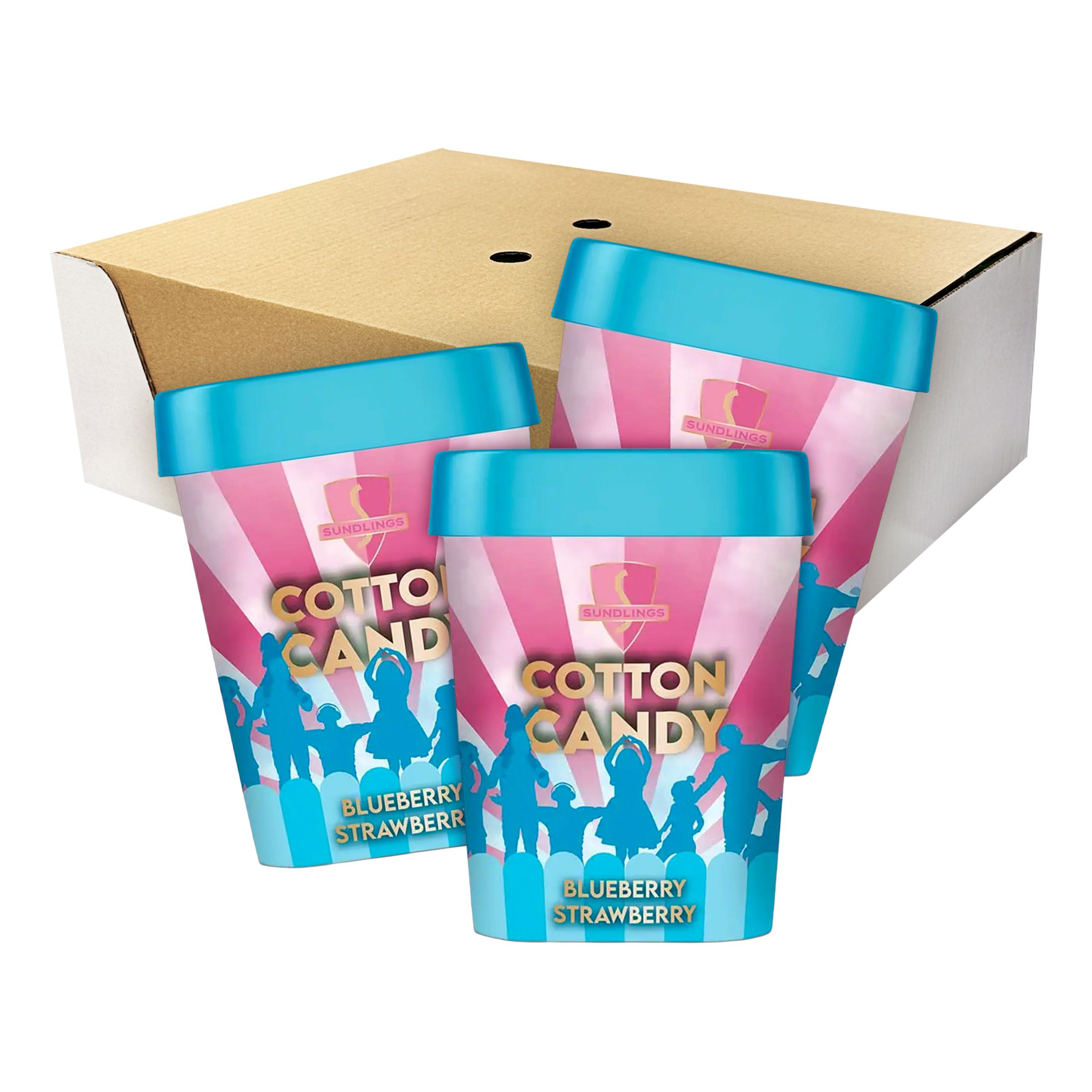 Sundlings Candyfloss Blueberry/Strawberry Økonomipakke - 12-pak
