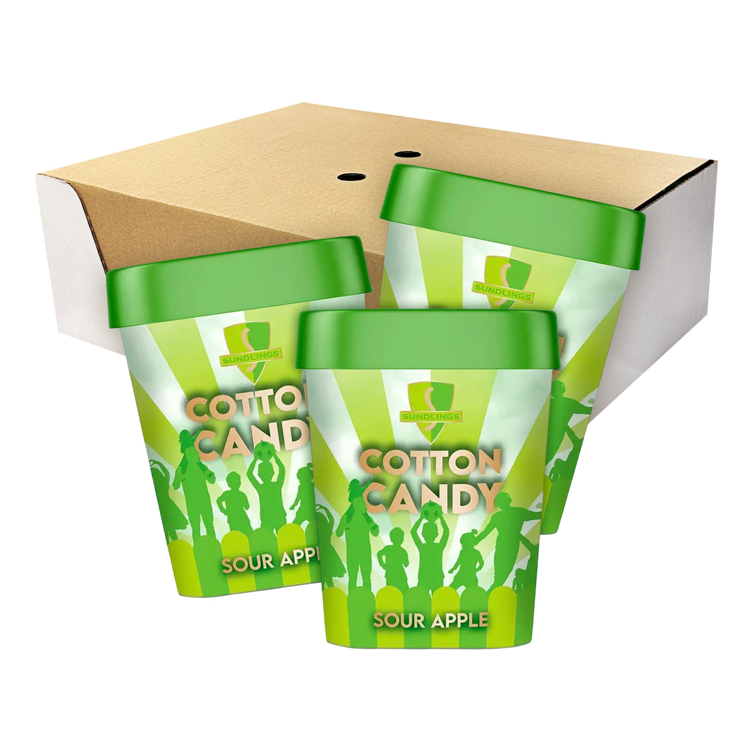 Sundlings Candyfloss Sour Apple Økonomipakke - 12-pak