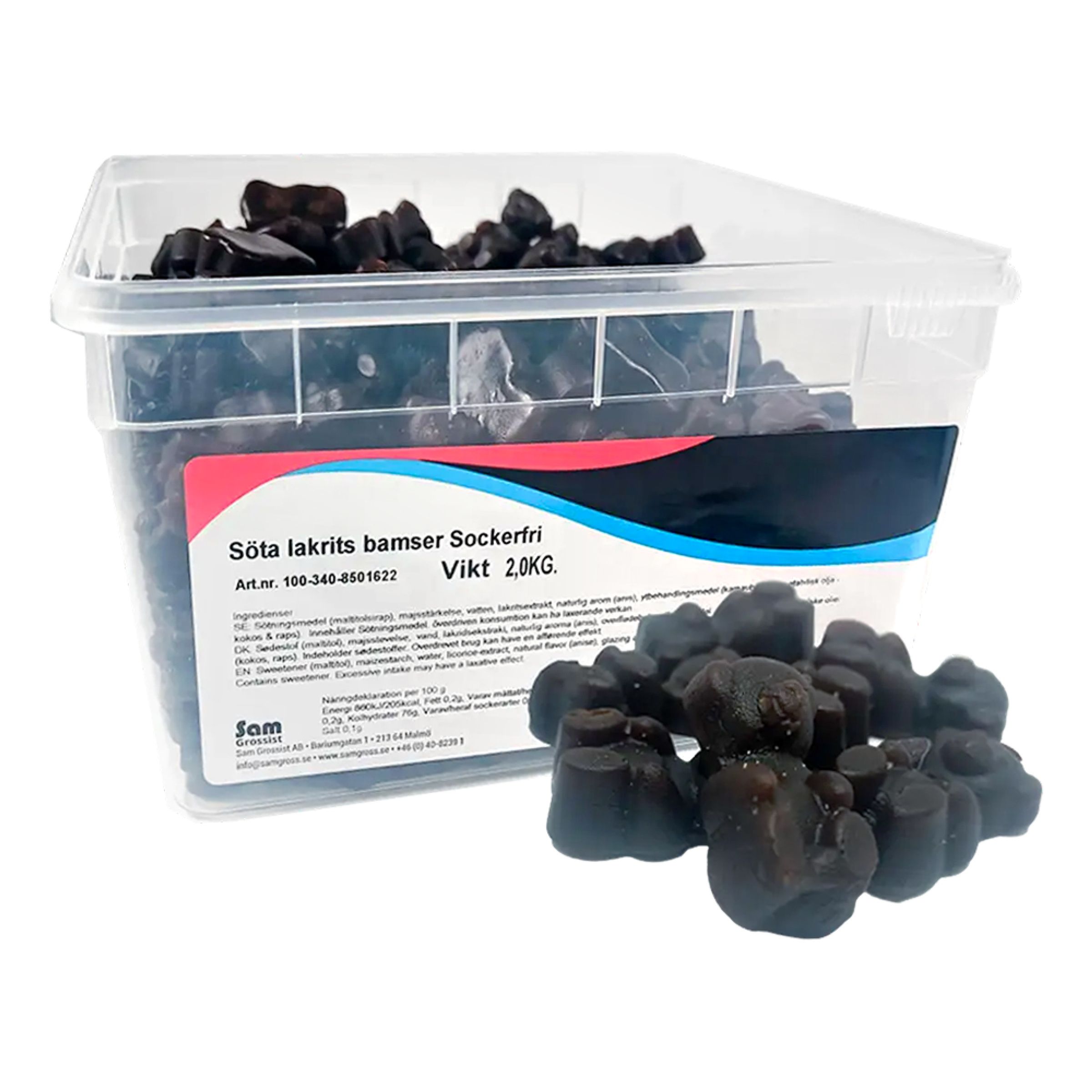 Søde Lakridsbamser Sukkerfri Økonomipakke - 2 kg