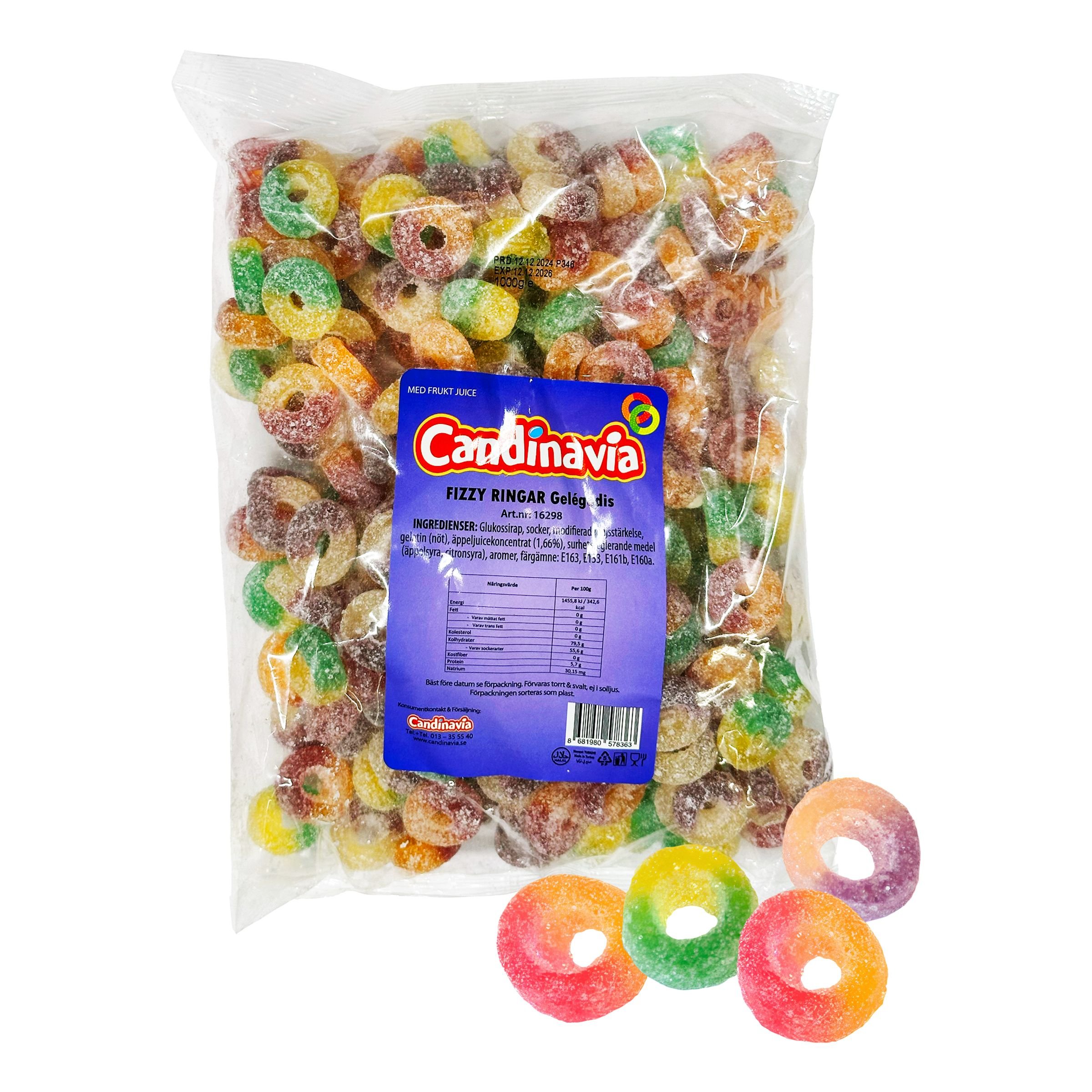 Fizzyringe Økonomipakke - 1 kg