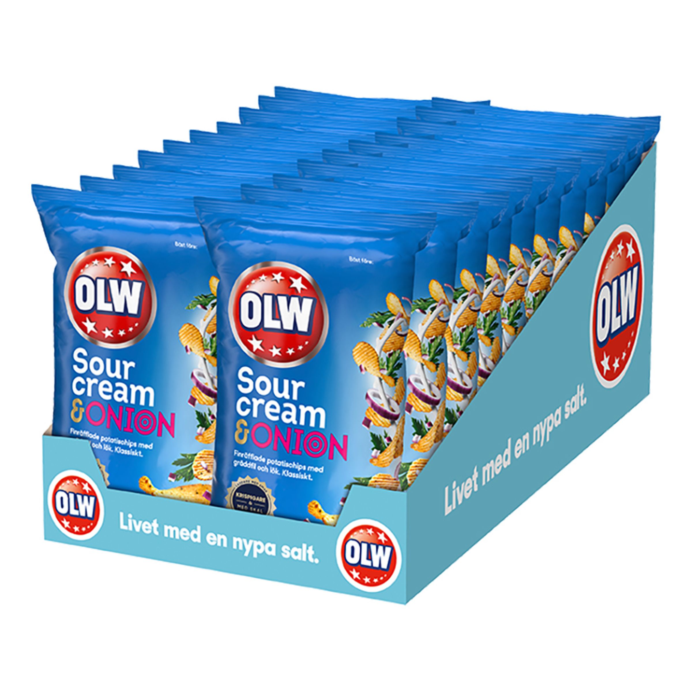 OLW Sourcream & Onion Mini Økonomipakke - 20 x 40 g